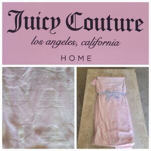 Juicy Couture Baby Pink Coquette Romantic‎ Feminine Throw Blanket 60 X 70 NWT
